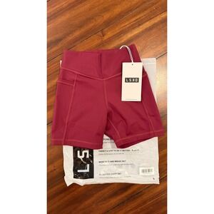 LSKD Elite X-Shorts Dark Cherry 4in High Waisted Shorts XS WTGH00415 NWT NEW